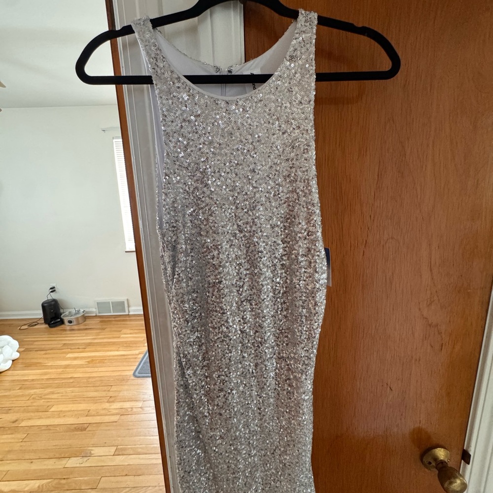 Abound Silver Sequin Mini Dress